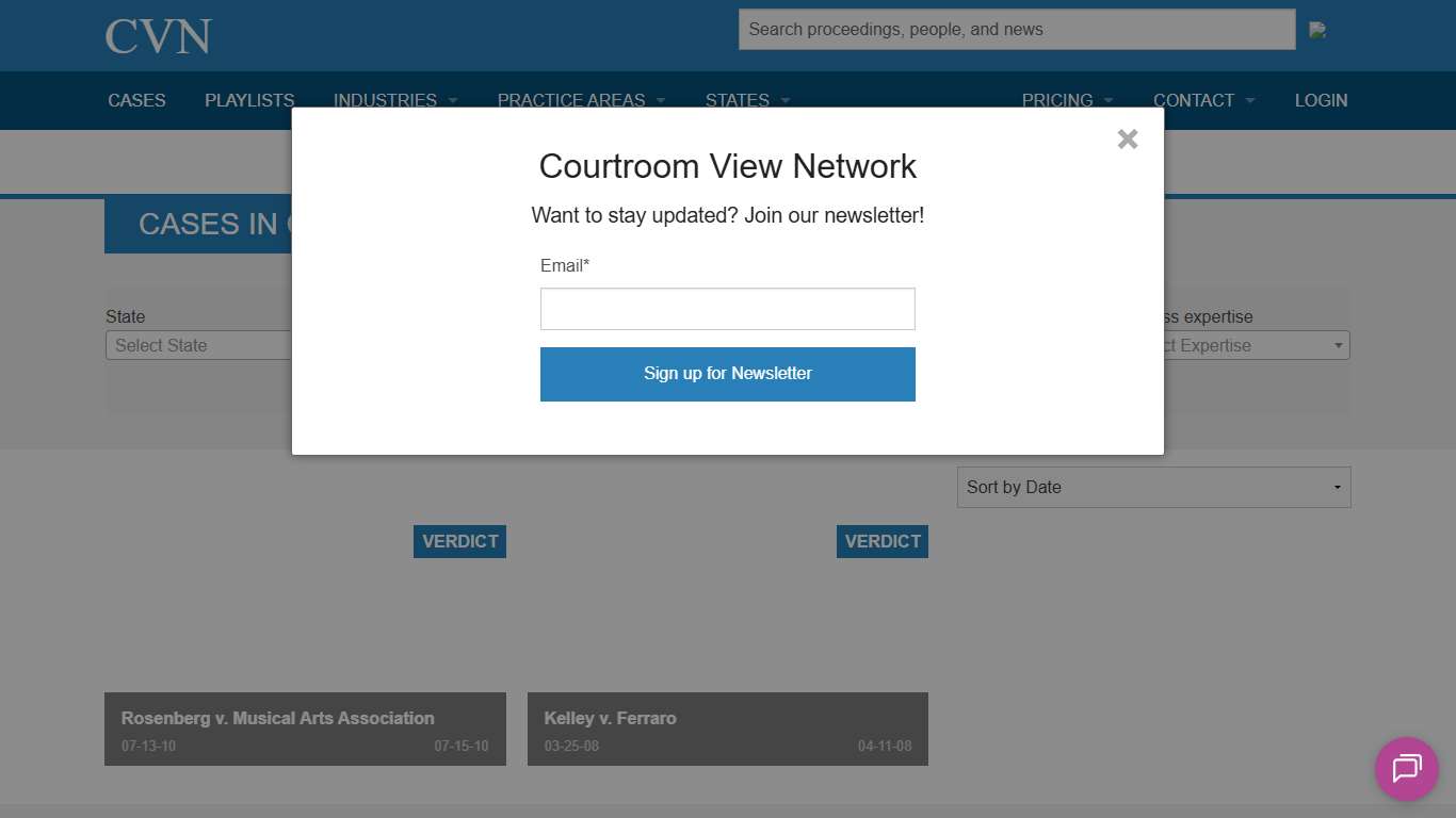 Courtroom View Network (CVN) – Watch trial and courtroom proceeding video live and on demand